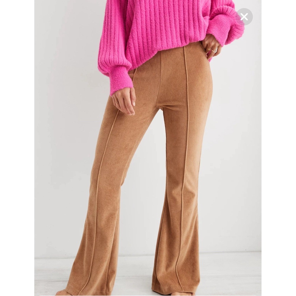 Aerie‎ Groove-On Rib Velour Flare Pant Small